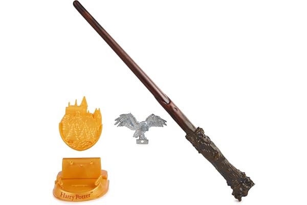 Wizarding World Harry Potter – autentisk Harry Potter-trollstav av plast med Hogwarts-hållare, ca 30,5 cm, leksak för barn fr