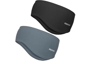 PROPOG Fascia Capelli Donna Uomo Invernale, 2 Pezzi Elastico Paraorecchie Donna Antivento Fasce per Capelli Donna Traspiranti Copri Orecchie Headband Per Jogging Corsa Escursionismo Ciclismo