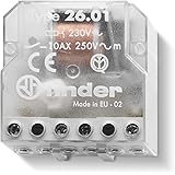 Finder 260182300000PAS Stromstoßschalter für Montage in Unterputzdose, 230 VAC, 1 Schließkontakt, 10 A