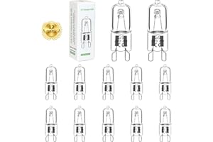 BOWASIN G9 Halogen Bulbs,28W G9 Bulb,Oven Light Bulb,Dimmable 230V 2700K G9 Bulbs Warm White,12Pack [Energy Class G]