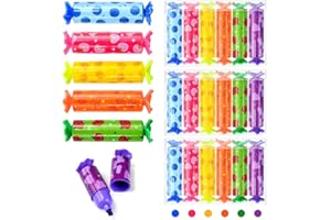 KYYGKY Mini Evidenziatori per Caramelle 36 Pezzi Penne Simpatici Evidenziatori a Forma di Caramella Penne Colorate Creative a 6 Colori 6.5*2cm per Scuola Regalo Gadget Compleanno Regalini Fine Festa