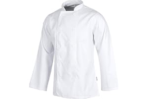 WORKTEAM Work Team Casaca de Cocina con Cierre de Botones y Manga Larga. Hombre