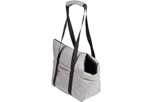 BOUTIQUE ZOO Hundetasche - Grau (Gesteppt), L bis 15 kg - Tragetasche für kleinen und mittleren Hund, Welpen, Katze