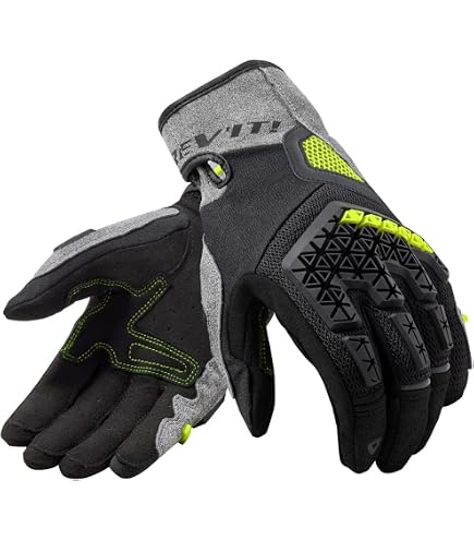 REV'IT! Guanti Moto Massif, Leggeri E Ventilati, Colore Grigio Chiaro, Taglia M, Con Protezione Nocche TPR E Grip In Silicone