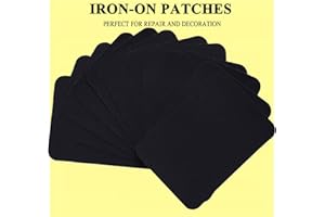 GUYI GYGYL 12Pcs 100% Cotton Iron-on Patches, Repair Patches for Clothing, Iron on for Inside Jeans and Clothing Repair (Black)