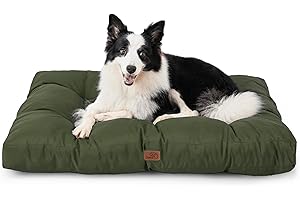 BEDSURE Hundekissen Grosse Hunde waschbar - 91x68cm hundematratze L für große, mittelgroße Hunde Outdoor gepolstert Hundematte grün in 10cm Höhe