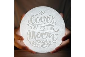 Mydethun Engraved Moon Lamp for Mother's Day Gift, 16 Colors Gift for Mom, Granny, Wife. Gift for Birthday, Christmas, and Home Decor Piece, with Remote Control and Wooden Base, 5.9 inch