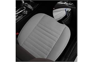 CGEAMDY Housse de siège universelle en cuir Coussin avant antidérapant Doux et respirant en charbon de bambou (gris)