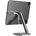 LULULOOK Magnetic Wireless Charging Stand for iPad Pro 11" M4, [18W Quick Charge] Aluminium, Foldable & 360° Swivel Base, Strong Magnetic, Suspension, Tablet Desk Stand, with USB C Cable