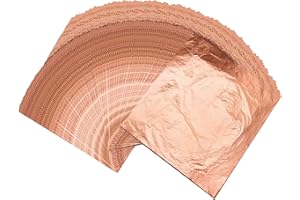 TAASMOOG Gold Leaf, 100 Sheets Rose Gold Foil Paper for Gilding, Painting Arts Crafts Nails Furniture and Home Decor - Pure Copper Leaf - Imitation Gold Leaf (14x14cm)