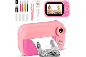 VAYOTOY Macchina Fotografica Bambini Istantanea, 3.5 Pollici, Fotocamere 1080P HD Videocamera con 4 Rotoli Carta di Stampa e 32GB Card, Fotocamera Digitale Stampa Istantanea, Regalo per Bambini dai 3-12 Anni