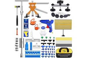 PDR TOOLS Dellen Reparaturset, Lackfreie Dellenreparaturset mit neuem Langen Etiketten aus Aluminiumlegierung Für Schäden durch große Dellen, kleine Dellen, Knicke und Hagelschäden