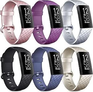 AK Cinturino per Fitbit Charge 3/ Fitbit Charge 4 Cinturino Edizione Speciale Cinturino da Polso Regolabile Sport di Braccialetto di Ricambio per Fitbit Charge 3/ Fitbit Charge 4 (01 Nero, L