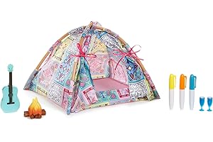 Bratz Music Festival Tent Tela, De plástico casa de muñecas - Casas de muñecas (304,8 mm, 81,3 mm, 304,8 mm, Caja con ventana, Hoguera de juguete, Guitarra de juguete, Juego de muebles, 2965 pieza(s))
