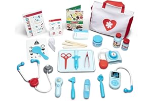 Melissa & Doug - Arzt Spielset, 25-teilig, Arzttasche für kreative Rollenspiele, Für Kinder ab 3 Jahren