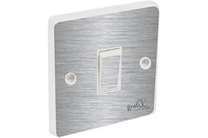 HANKO DE HANKO the grafix studio Brushed Silver Light Switch Sticker Vinyl/Skin cover