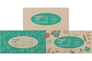 ‎MACH MIT WEPA machm!t Kosmetiktücher 4-lagig - 100 Tücher – 1 Box - ohne Bleichmittel - aus recyceltem Karton - extrem weich & nachhaltig – Made in Germany – 100% recycelbar - Umfang: 1 Packung mit 100 Tücher
