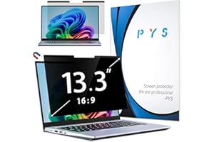PYS Magnétique Filtre de Confidentialité 13.3 Pouces 16:9 pour Écran Ordinateur Portable, Protecteur d'écran Anti Espion, Film Confidentialité 13 Pouces, Film Protecteur Mat Antireflet