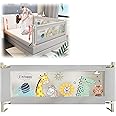 EAQ Toddlers Bed Rails Bed Guard for Single Bed Multi Gear Adjustable Height Seamless Press Guard rail Kids Great Fit Full-Size Queen & King Mattress (ZOO, 200cm)