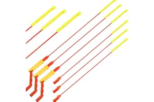 Boao 6 Pieces Sink Drain Clog Remover Hair Drain Relief Auger Cleaning Tool Drain Clog Remover Kit Includes Rotating Handle and Micro-Hook Refill Wands