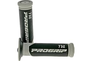 Poignées de guidon PROGRIP 732 Road - En caoutchouc -Noir/gris - 22 mm de diamètre
