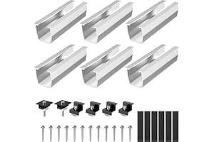 Maxentico 6 Pièces Fixation Panneau Solaire, Rail Panneau Solaire, Fixation Panneau Solaire Bac Acier, Supports de Panneau Solaire, Rail de Fixation de Toit pour Camping-Cars Caravanes Yacht