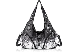 Angel Kiss Bolso De Mujer Grande Bolso Bandolera Mujer PU Cuero Vintage Bolso con Correa Desmontable