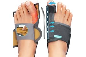 TENICORE Aggiornamento Alluce Valgo Correttore con 2 Barre Angolari,Tutore Alluce Valgo con cuscinetto in silicone Sollievo dall'alluce Valgo 1 Paio Donna e Uomo