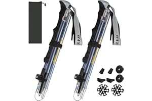 LIUHONGTAO Walking Poles - 2 Pack Collapsible Trekking Hiking Poles with Quick Lock System, Folding, Telescopic, Ultralight for Senior Trekking, Backpacking, Hiking
