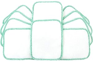 TOTSBOTS - Reusable Baby Wipes - Wash Cloths for Babies, Made from Cotton & Bamboo Cloth - White (10 Cloths)