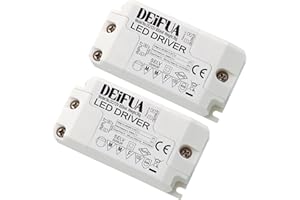 DEIFUA Pack of 2 LED Transformer 12 V 10 W, AC 230 V to DC 12 V 850 mA Transformer, Mini Driver Power Supply, Suitable for Driving MR11 G4 MR16 GU5.3 LED Bulbs and LED Strips, No LED Flickering