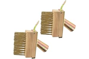 HYXODJY Cepillo Malezas Escoba Jardín Cepillos para Juntas Acero Cepillo Malas Hierbas Cepillos para Limpieza Jardines Cepillos Repuesto para Limpieza Juntas, Removedor Hierbas y Musgo Juego de 2,Sin Mango