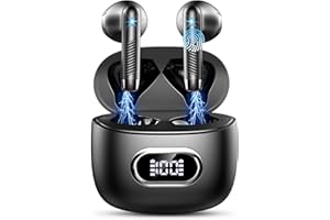 DRSAEC Ecouteurs Bluetooth 5.3 sans Fil, [2024 Nouvelle] Ecouteurs sans Fil avec 2 ENC Mic, IP7 Étanches 42H Oreillette Bluetooth Stéréo Réduction de Bruit, USB-C Charge Rapide Casque Bluetooth, Super Léger