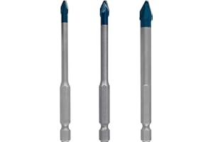 Bosch Professional 3x Set di Punte Expert HEX-9 HardCeramic per Tegole, Piastrelle, Ø 5-8 mm, Accessorio Trapano a Percussione