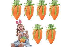 ATSGJLZN Sacchetti pasquali per carote, 6 sacchetti pasquali in velluto, sacchetti pasquali da riempire, decorazioni pasquali, per bambini, decorazione pasquale