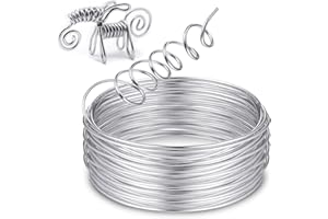 Zocipro Basteldraht 3mm x 10 m, Silberdraht, Schmuckdraht, Aluminiumdraht, Weicher & Biegsamer Draht, Draht für Schmuck, Dekoteile, DIY-Skulpturen, Kranzherstellung & Bonsai-Bäume,Silber