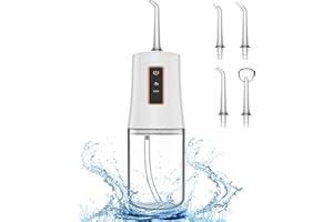 BESTYKS Water Flosser, Water Flossers for Teeth Cordless, Cordless Water Pick Portable Rechargeable Oral Irrigator with 3 Modes 4 Jet Tips IPX7 Waterproof Dental Floss for Home Travel