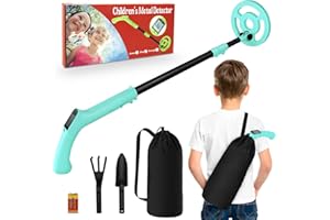 Détecteur de Métaux pour Enfants iTayga - Réglable (24"-35"), Professionnel, Pliable, Étanche et Léger (0.88 lbs), Bleu