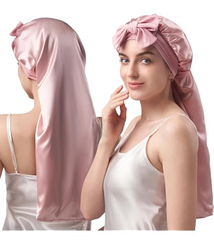 Bonnet De Nuit En Soie De Mûrier 22 Mommes - Pour Cheveux Longs, Bouclés, Frisés | Réduit Frisottis Et Casse | 4 Tailles Au Choix (32 à 80 Cm) - 8