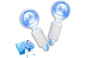 Smasener Ice Globes for Facials, Ice Globes, 2 Pieces Facial Ice Globes, Cooling Globes, Globes for Face, Neck & Eyes, Firming the Skin, Reducing Puffy and Wrinkles (Packed as a Pair, Blue)