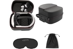 Digicharge Étui de Transport Rigide Housse pour Meta Quest 3S / 3S Xbox Edition/Quest 3 / Quest 2 avec Sangle Élite et Sangle Élite Batterie, Étui pour Casque Oculus Quest 2 VR et Contrôleurs