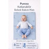 Katlanabilir Alt Değiştirme ve Bebek Bakım Matı 70&times;50 cm | Taşınabilir, Su Ge&ccedil;irmez, Hijyenik, Silinebilir (Yerli &Uuml;retim)