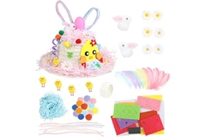 JOFONY Easter Bonnet Kit, Kids Easter Bonnet Hat Sets Make Your Own Easter Bonnet Hat, DIY Your Own Easter Bonnet Kit Easter Hat for Easter Craft