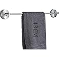 ANMEISH Suction Cup Towel Rail, 304 Stainless Steel Towel Rack Wall Mounted, Single 43CM Towel Holder No Drilling, Towel Bars for Kitchen Bathrooms Toilet, Silver