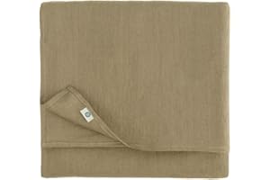 LINEN & COTTON Tovaglia da Tavola in Tessuto Puro Lino Hygge Vari Colori - 100% Lino, Beige Marrone (80 x 80 cm) Copritavolo Tovaglia di Stoffa Piccola Quadrata da Tavolino Caffè per Casa Cucina