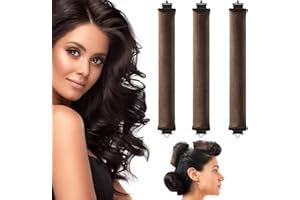 CRIVEPLE Boucle Sans Chaleur,Bigoudis Cheveux, Cheveux Bouclés Femme, Bigoudis Sans Chaleur de Sommeil Doux Overnight Heatless Hair Curlers,No Heat Caoutchouc Hair Rollers for Most Hairstyles (Marron, M)