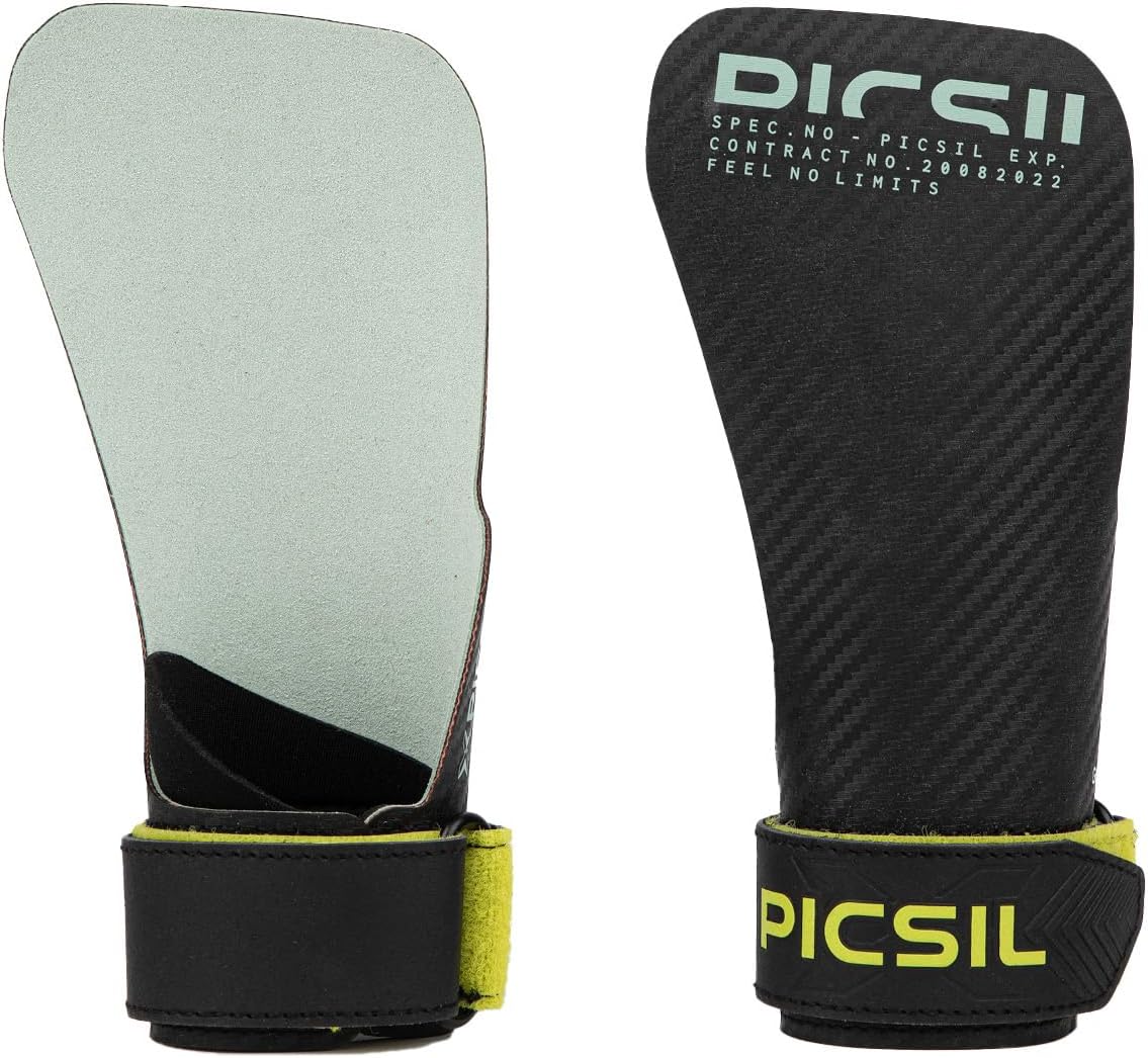 PICSIL Hawk Grips - Calleras Sin Magnesio, Agarre en Barras Limpias, Triple Capa, Incluye Muñequeras y Bolsa Transpirable