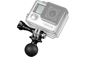 Mantona RAM Befestigungsadapter (für GoPro Hero 11 10 9 8 7 6 5 4 3+ 3 2 1, Session und andere kompatible Action Cams, RAM Kugelkopfhalter für Aktionkameras)