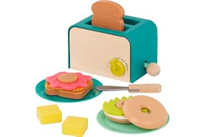 B. Leksaker – Breakfast brödrost playset – 14 st brunch-set – popup rostat bröd och ljud – Pretend Play Toys – 3 år + – Mini