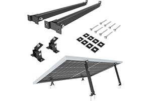 NuaSol Kit de montage pour centrale électrique de balcon,2 supports de panneau solaire,support 30°-60°,réglable individuellement,avec vis et écrous,support de panneau solaire en aluminium, Noir
